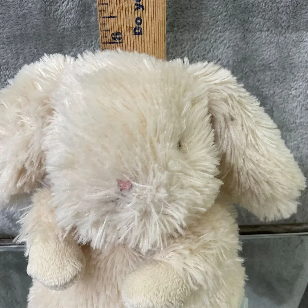 Bunnies By The Bay Roly Poly Rutabaga Cream Rabbit Plush Bean Bag Toy 6”